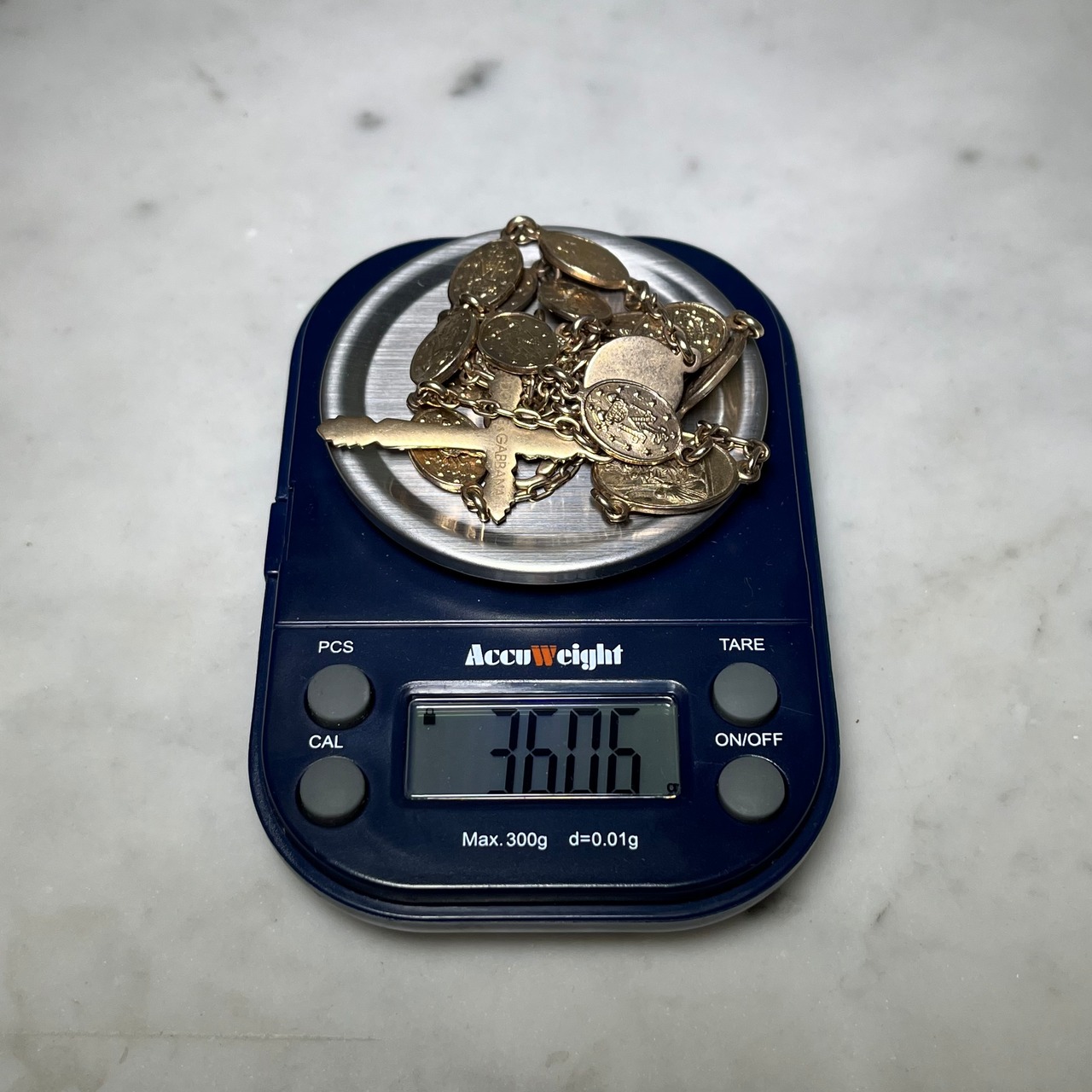 DOLCE&GABBANA gold color silver necklace "rosary"