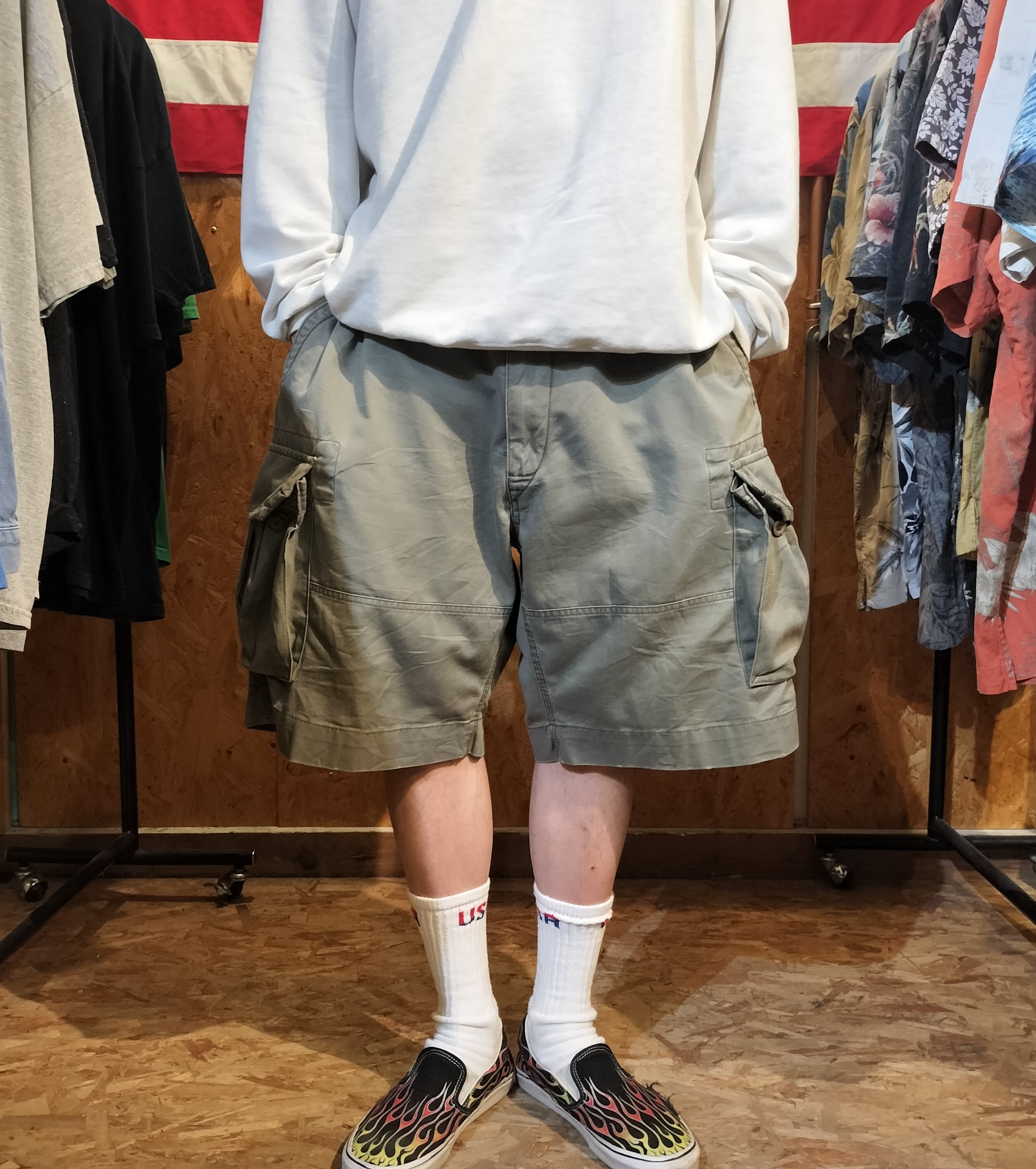 Used ショートパンツ◆w40 Polo by Ralph Lauren オリーブ カーキ カーゴショーツ◆USA古着 ヴィンテージ