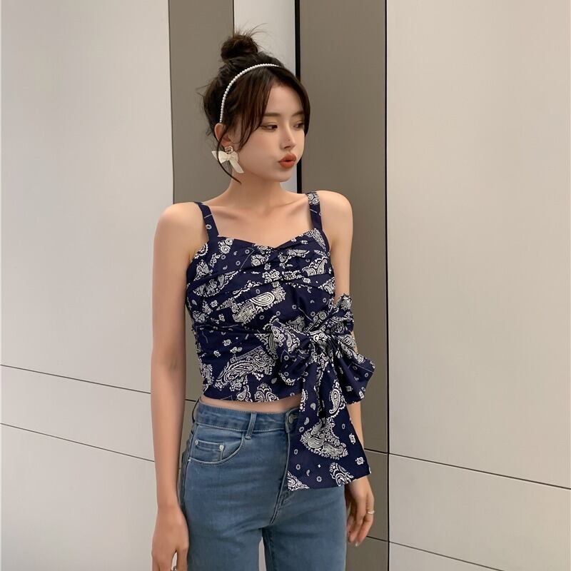 スタンダードサマーリボントップス ショートジャケット レトロ 夏物 ブラックストロベリース77381516502