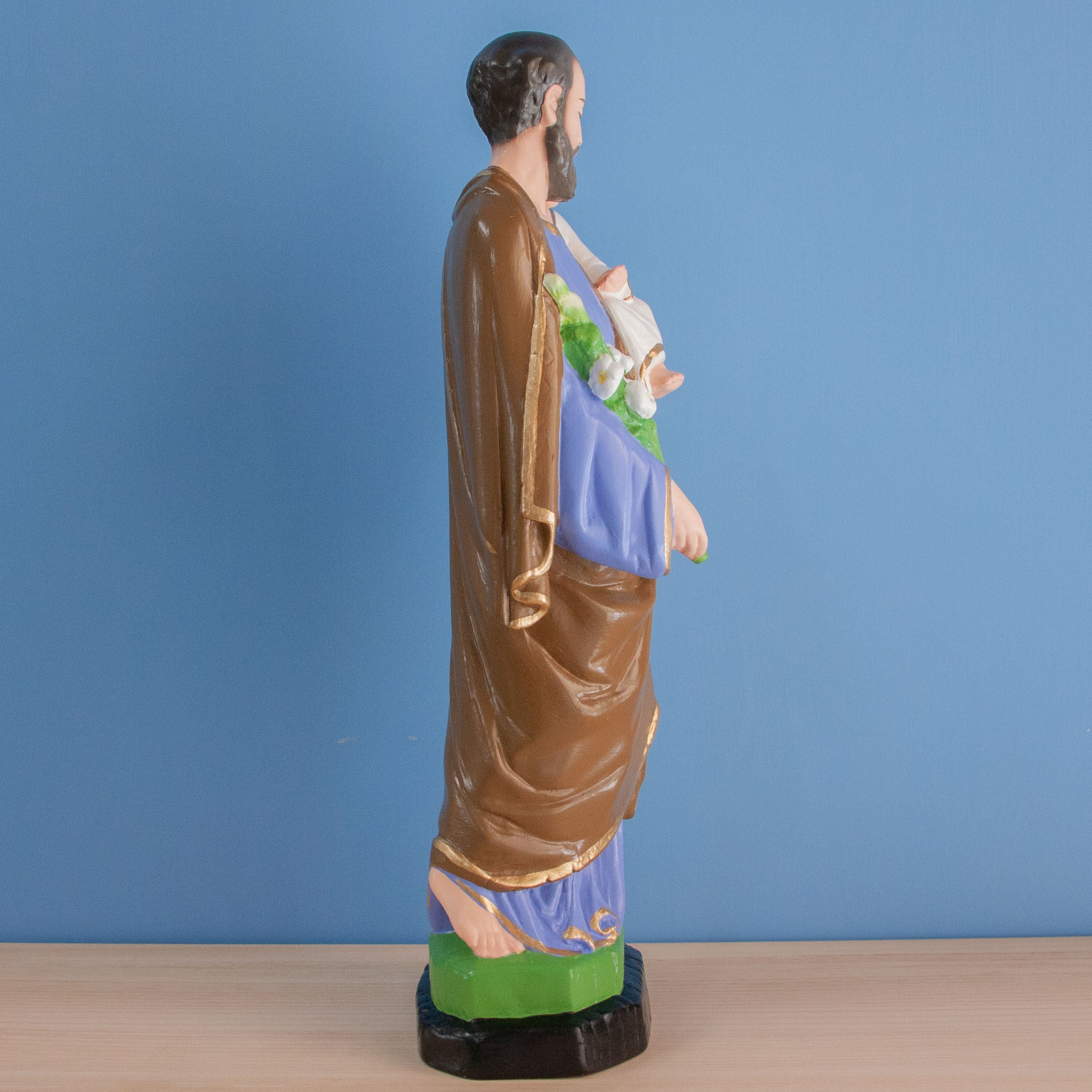 受注生産＞聖ヨゼフと御子像【33cm】室内用カラー仕上げ ＊受注後約1