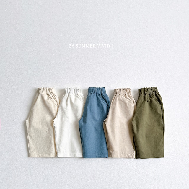 3/4 basic cotton pants【VIVID】※6月中旬〜下旬発送予定