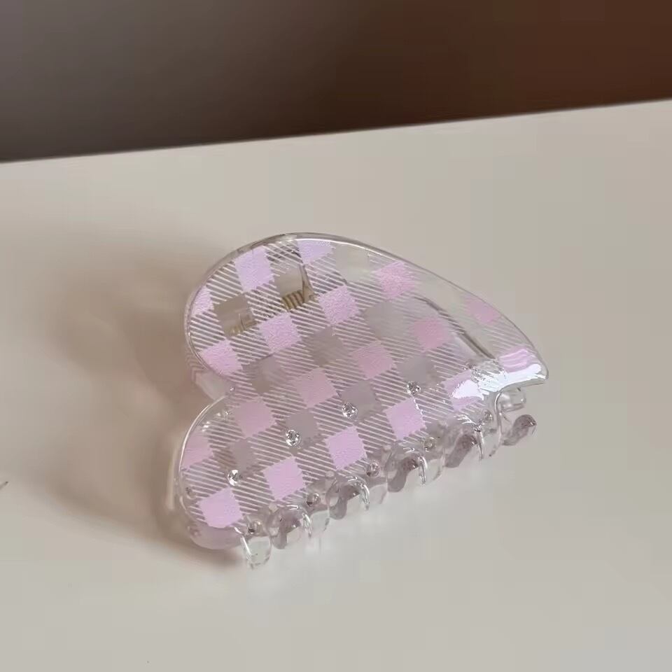 チェッククリアヘアクリップ