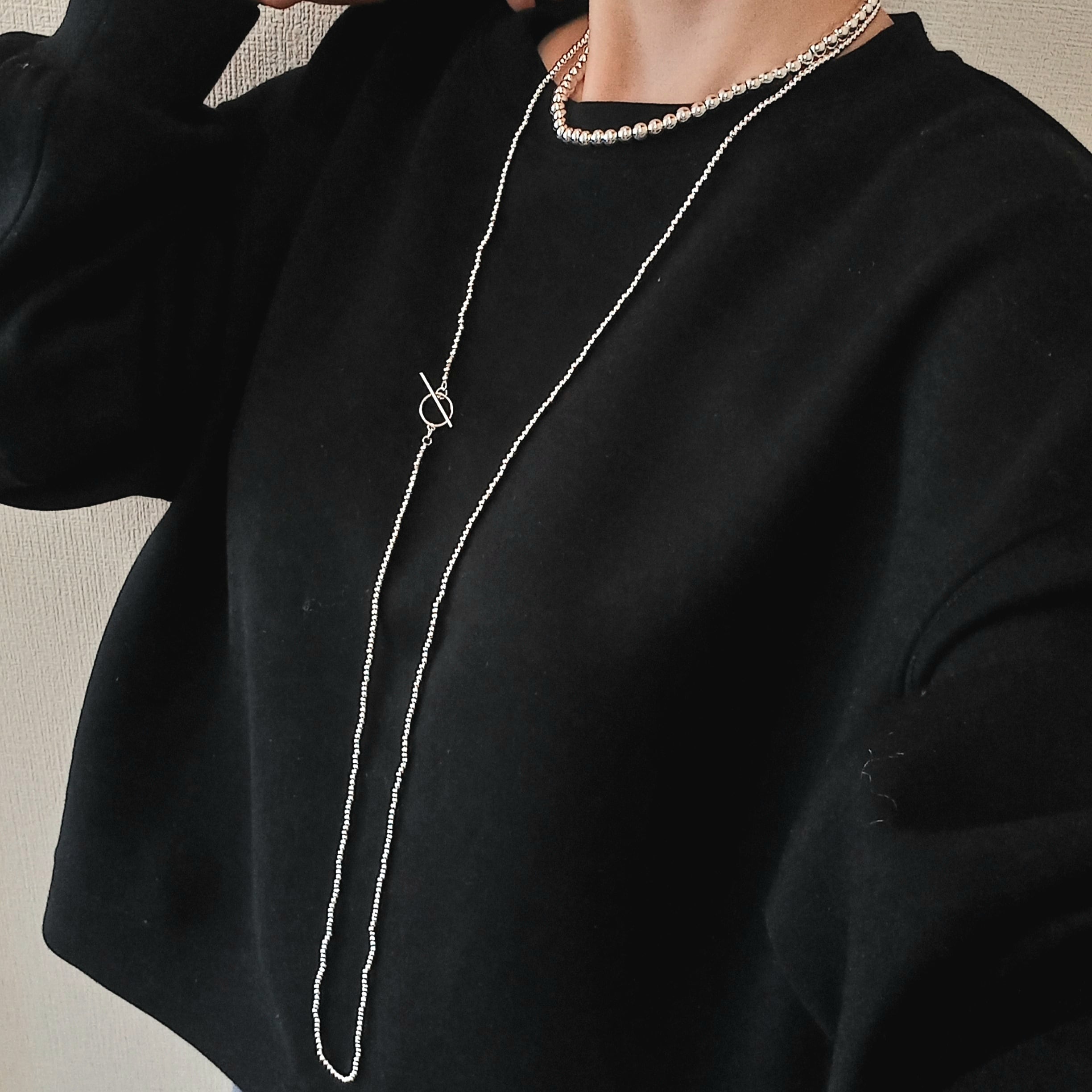 ナバホパールスタイル EXロング(120cm)・ボールチェーンネックレス