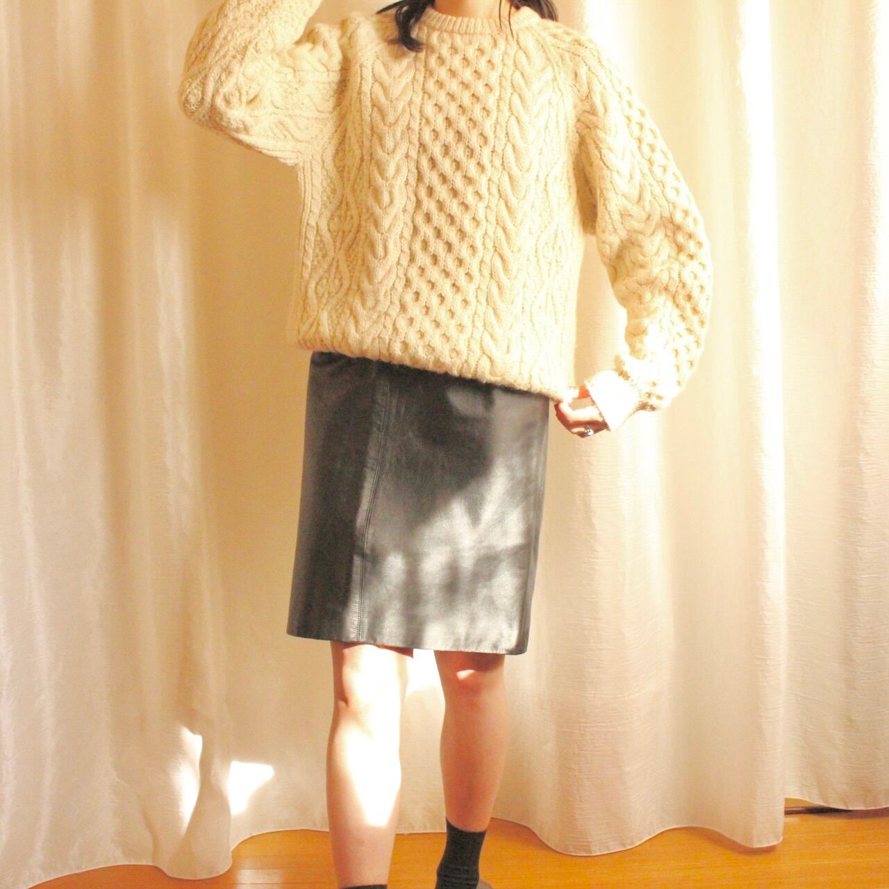 レザースカート ブラック【820】