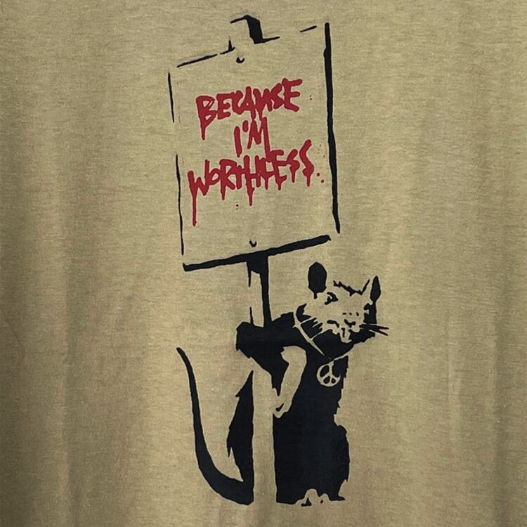 Outlet M バンクシー ラット Banksy Because I M Worthless Worthless Rat ネズミ アート Tシャツ グラフィティ ストリート Ol A Oguoy Destroy It Create It Share It Outlet M バンクシー ラット Banksy Because I M Worthless Worthless Rat ネズミ アート Tシャツ グラフィティ ストリート Ol A Oguoy Destroy It Create It Share It