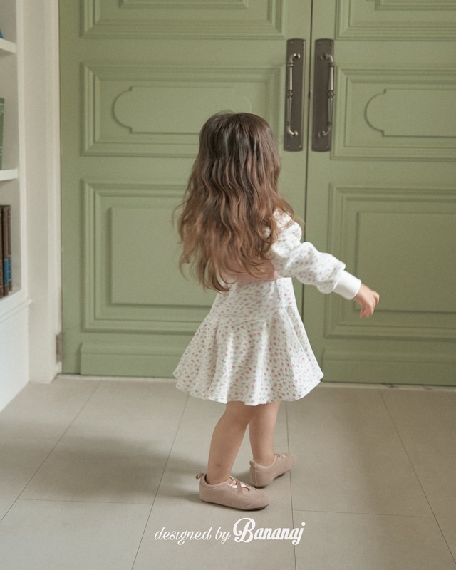 残り1点 即納⌇120-130cm 花柄 ワッフル ワンピース