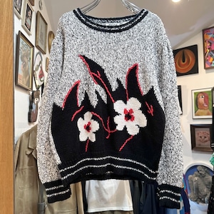 80's Flower Sweater 花柄 セーター　⭐︎14