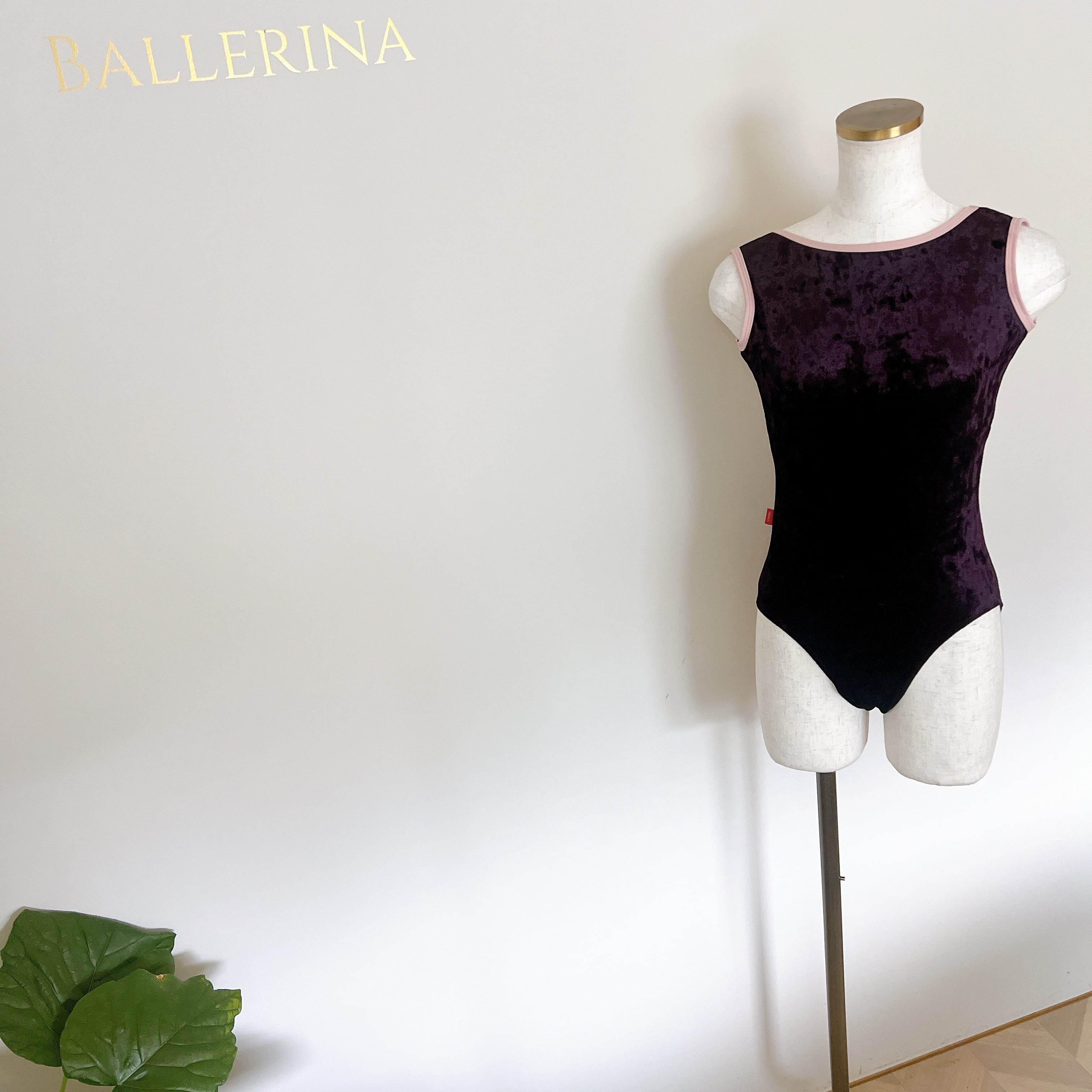 Deep Plum クラッシュベロア ボートネック バレエレオタード | バレエ