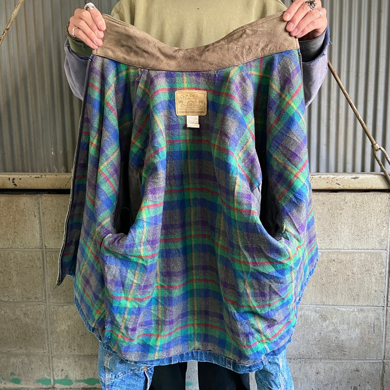90年代 OLD GAP オールドギャップ 91-Bタイプ チェックライナー デニム 