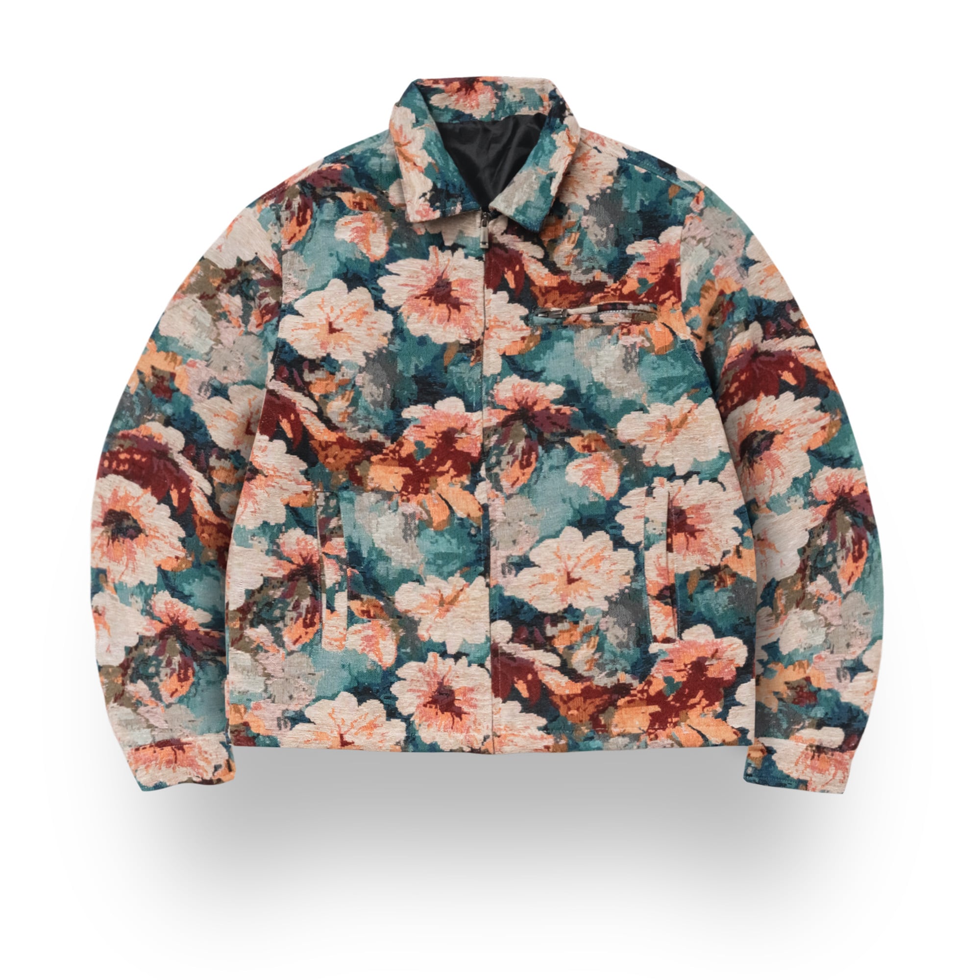 レトロフローラルデザインジャケット