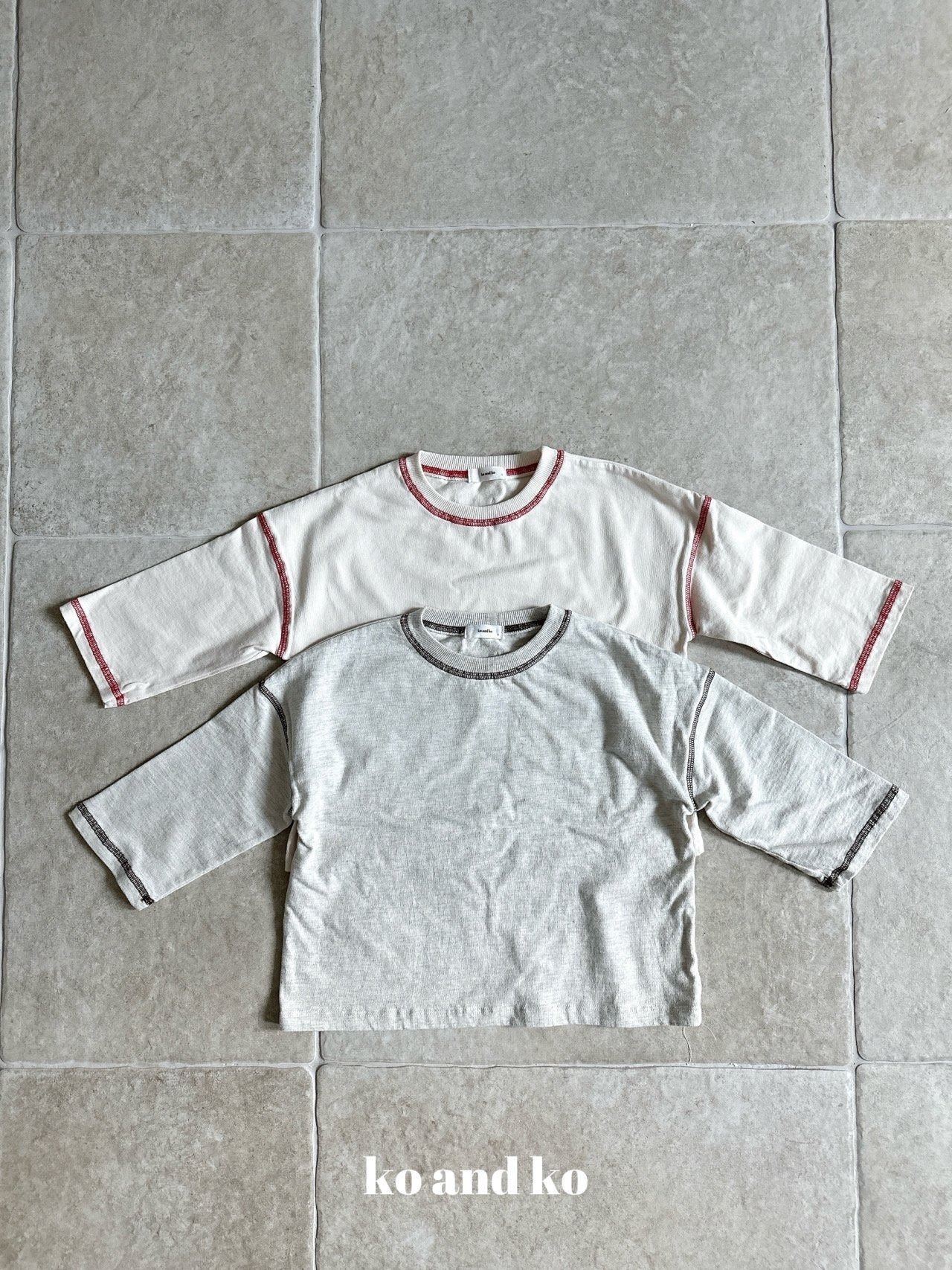 韓国子供服 / 26Autumn / 〖取寄〗ko and ko / ステッチT/ ベビー服 / キッズ服 *XXS~L*
