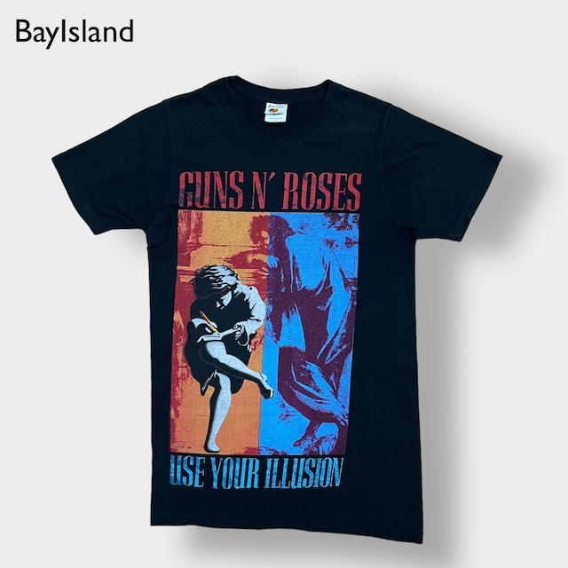 【Bayisland】Guns N' Roses ガンズ・アンド・ローゼス バンドTシャツ バンt ロックt プリント Use Your Illusion SMALL 黒 半袖 us古着