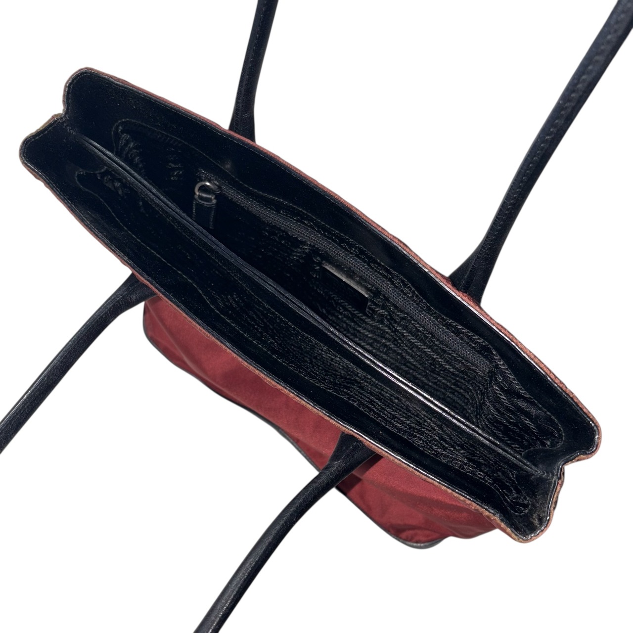 PRADA bordeaux nylon hand bag