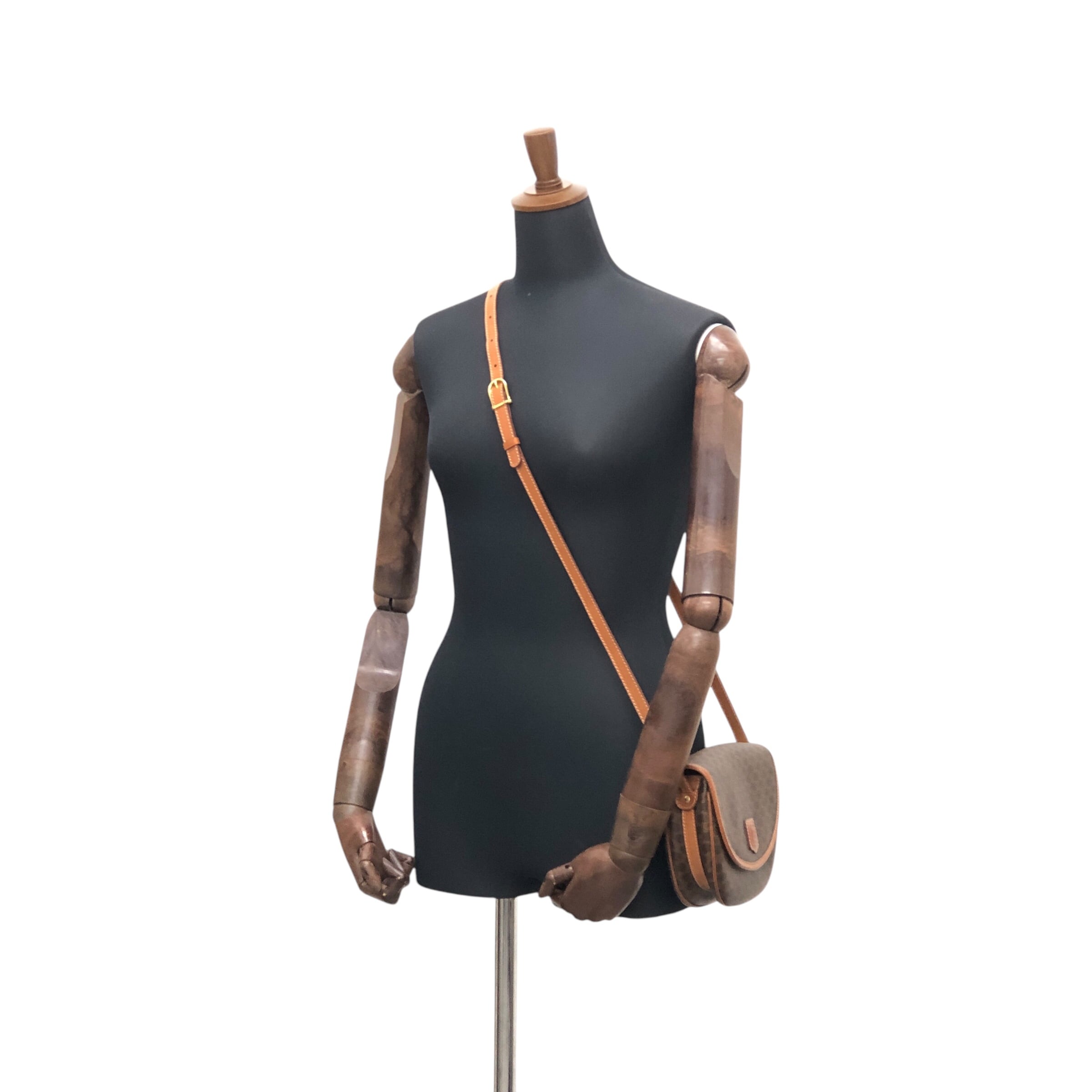 CELINE セリーヌ マカダム ショルダーバッグ ブラウン ブラゾン PVC