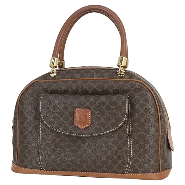 Vintage CELINE セリーヌ ハンドバッグ マカダム PVCキャンバス レザー