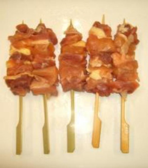 川俣シャモ 焼き鳥用 ムネモモ串 １００本 （冷凍） （沖縄・離島配送不可）【送料無料】