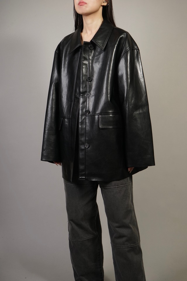 FAUX LEATHER JACKET (BLACK) 2309-921-305