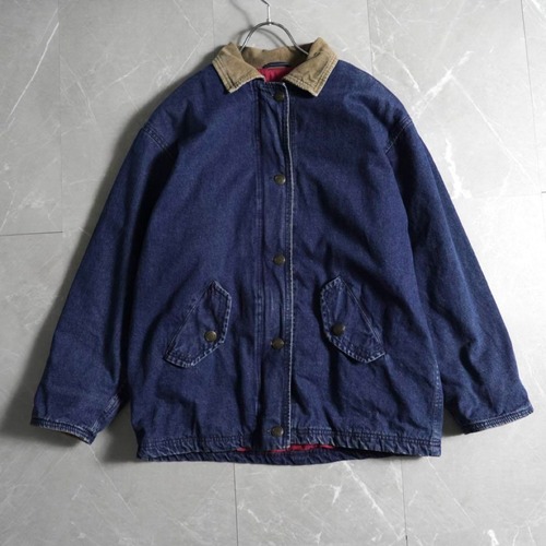 WEATHERVANE Coverall M size カバーオール Mサイズ 襟コーデュロイ デニム ジップアップ WEATHERVANE Coverall M size カバーオール Mサイズ 襟コーデュロイ デニム ジップアップ