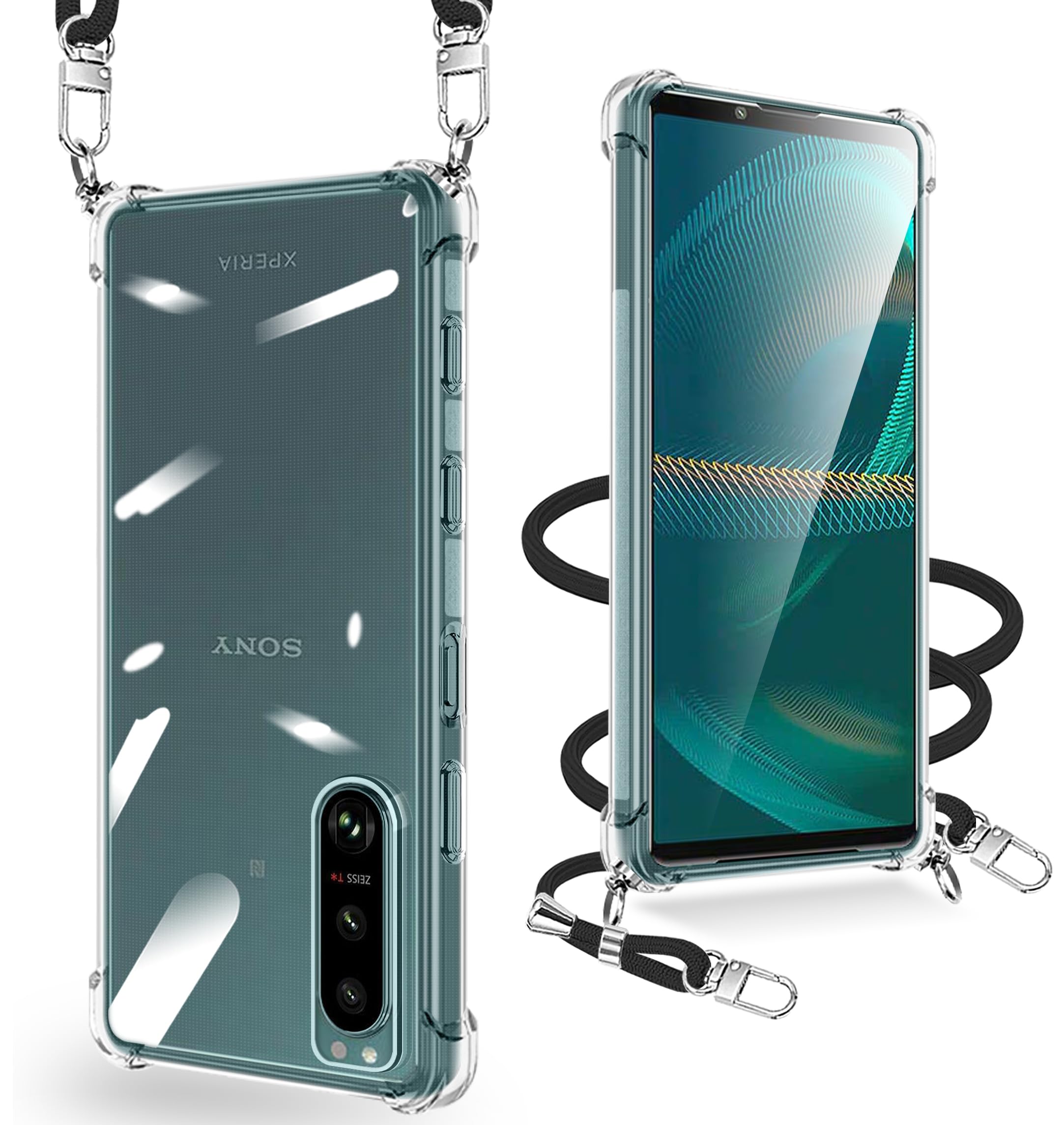 xiusiteli Xperia 5 III 用 ケース クリア ショルダー SO-53B/SOG05 TPU 縄掛け 薄型 軽量