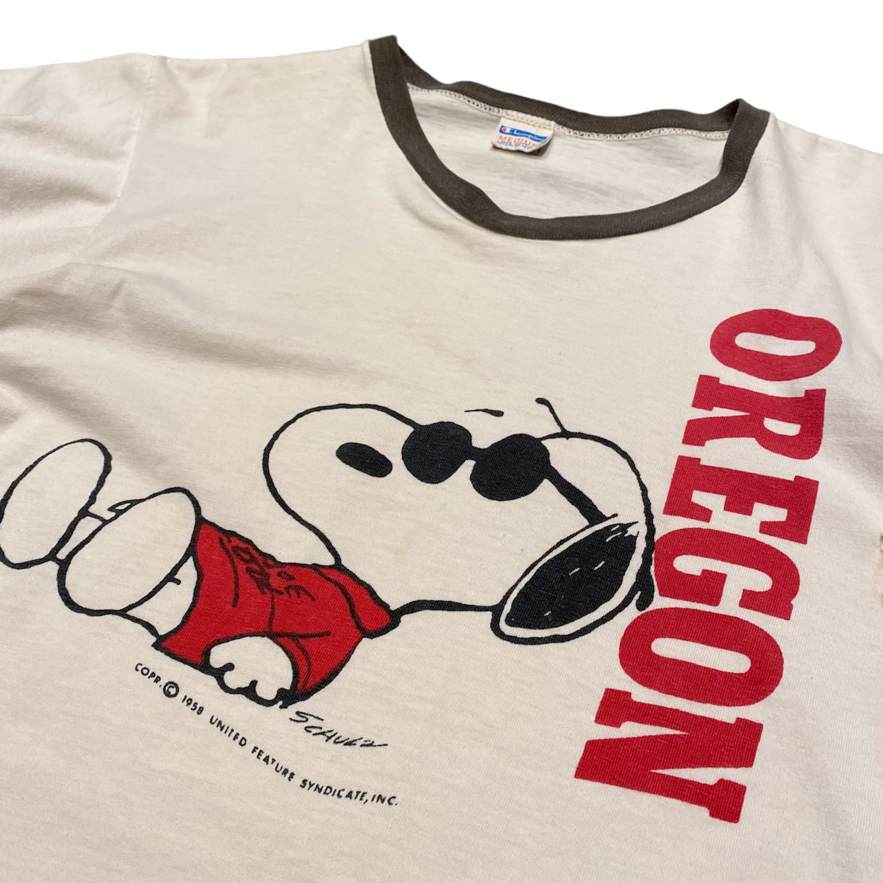 スヌーピー SNOOPY チャンピオン バータグ Tシャツ ビンテージ-