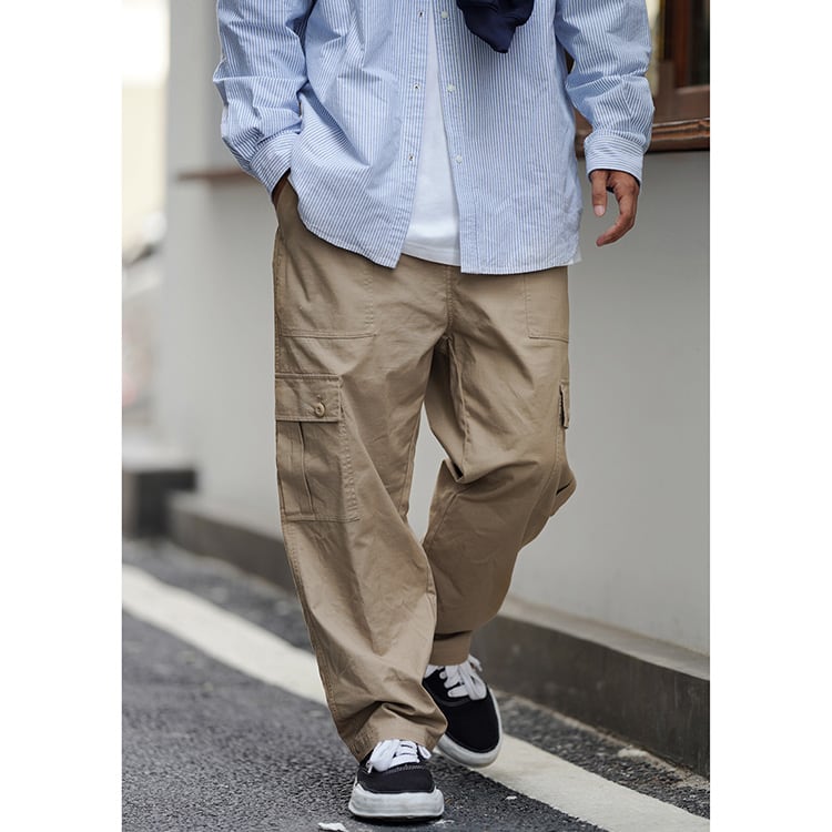 ★REGULAR MILITARY GREEN STRAIGHT PANTS　　　A0563