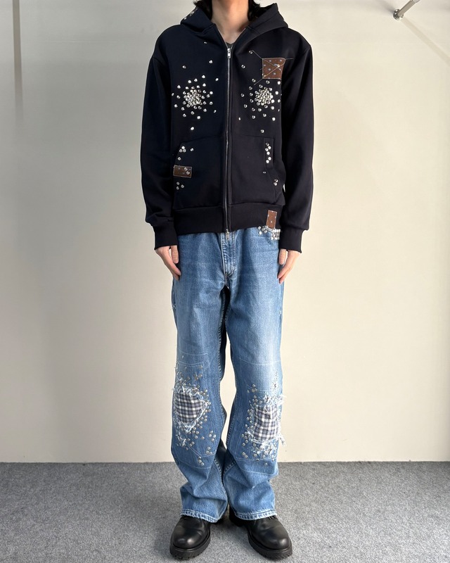 【Hannah Creak】Studded Jeans Wide Leg