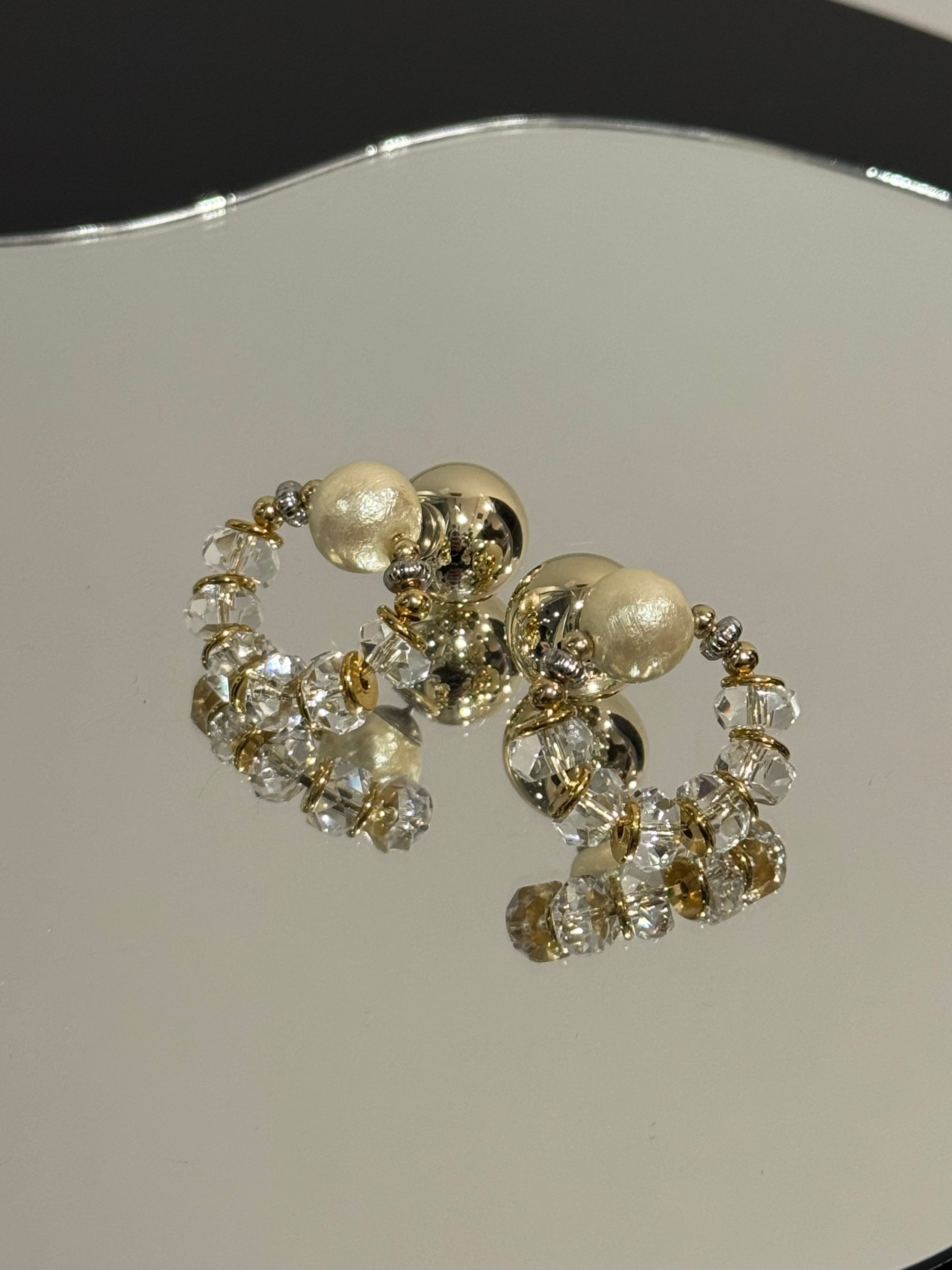 cotton pearl clear twinkle gold circle
