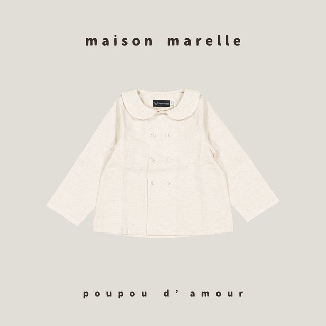 12M～5Y 送料無料【予約】maison marelle｜Blouse CONVENTION - beige linen(11月上旬以降入荷予定)