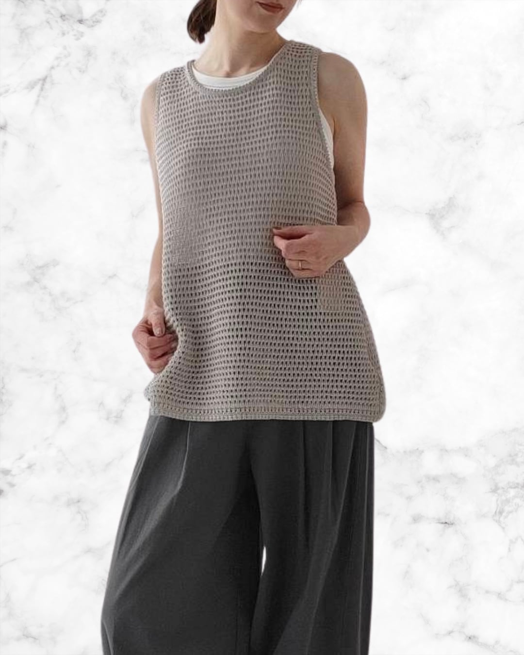 ニットメッシュAラインタンクトップ 826540 ayane アヤン 2026年4月中~末入荷予定 1月展示会