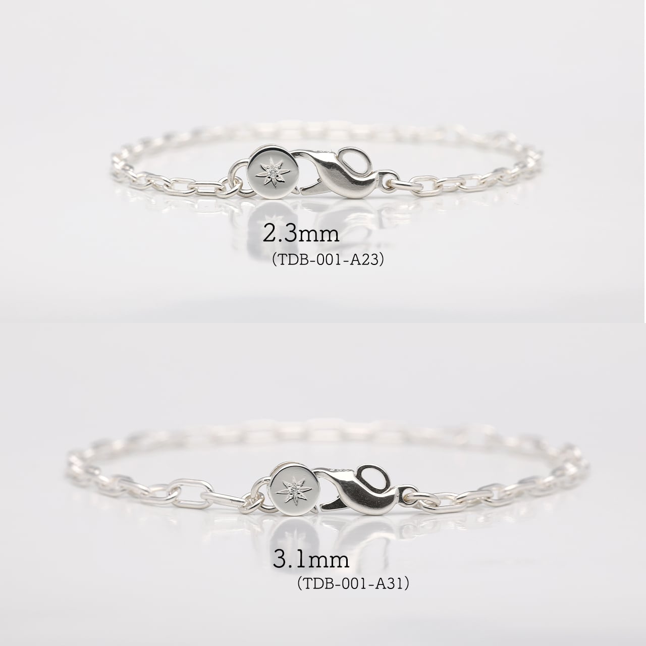 2本セット】ツインダイヤモンドブレスレット｜シルバー925｜アズキ
