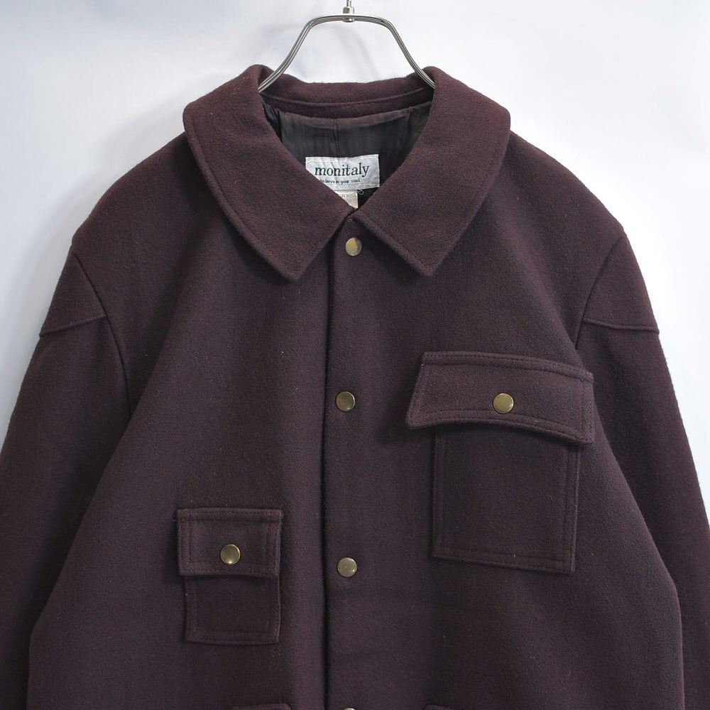 90s USA製 monitaly モニタリー ウールメルトン ハンティングデザイン