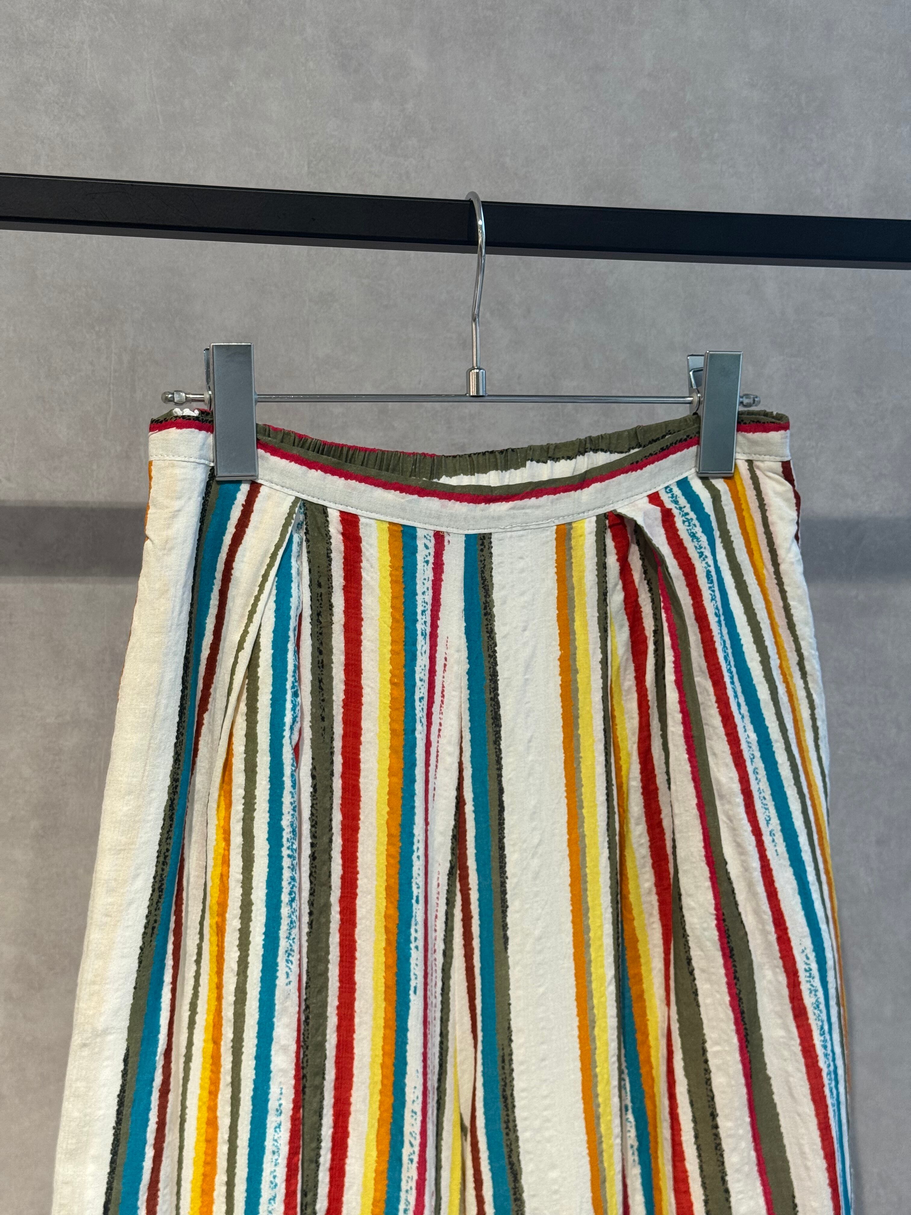 multi stripe wide pants