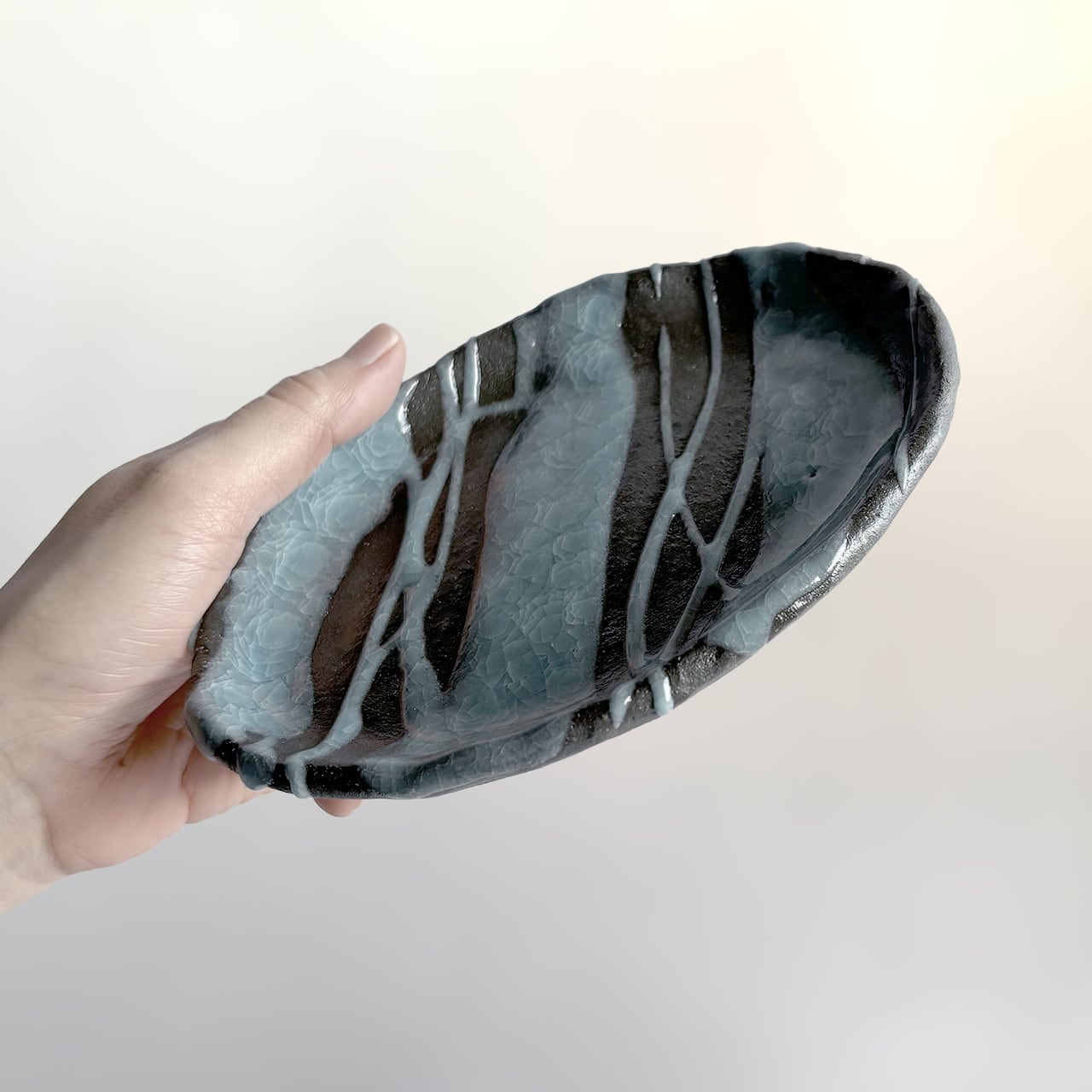 □青亀甲楕円皿 | みのる窯