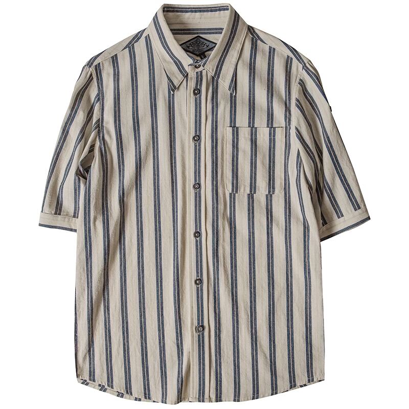 英国風レトロストライプフォーマルシャツ【G1314】