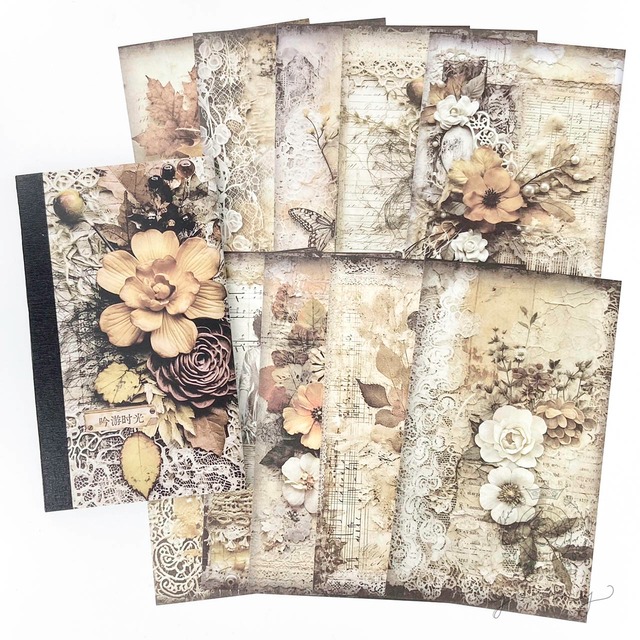 【再入荷】フラワーレトロペーパーブック <P329>