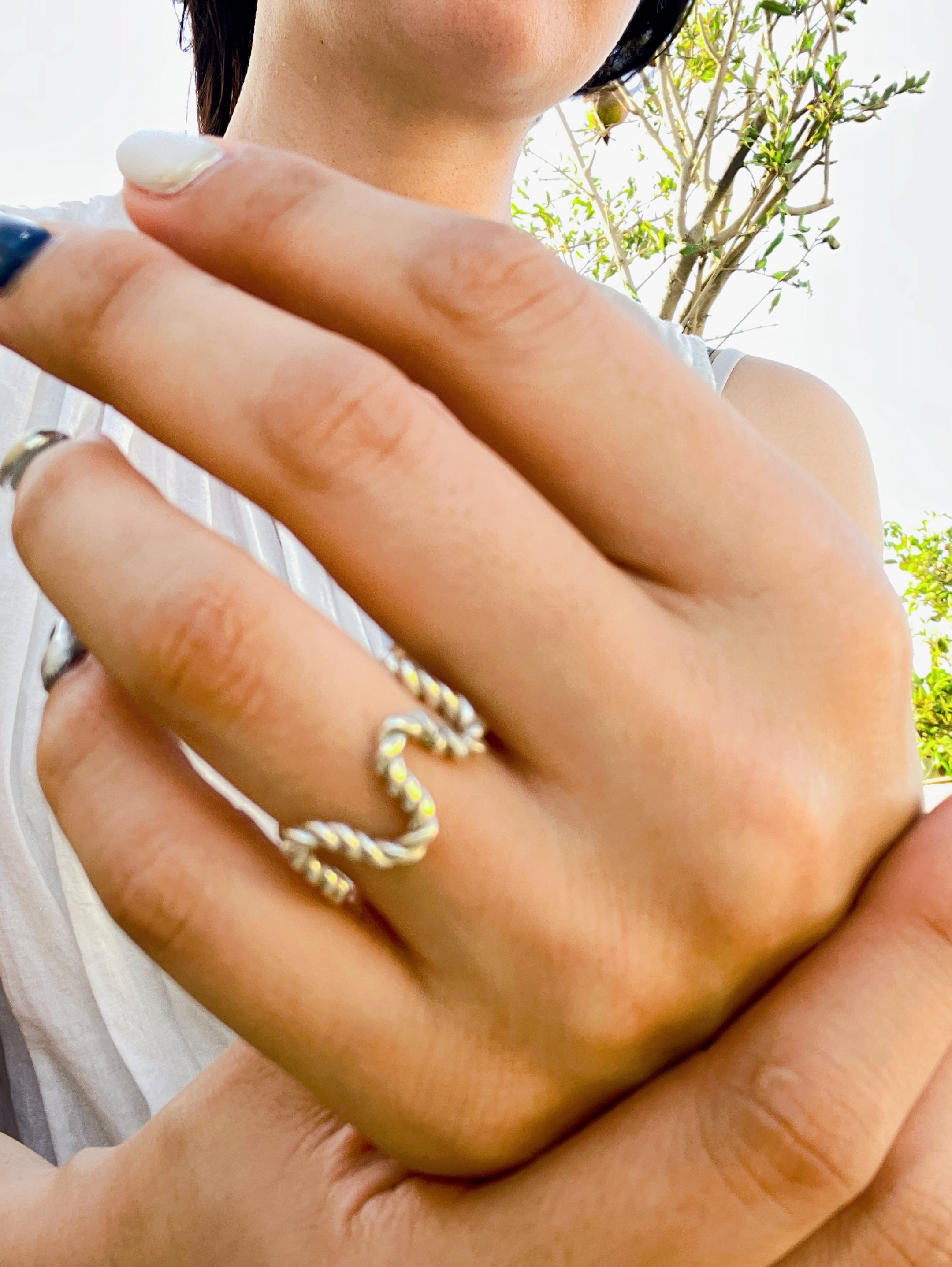 silver ring =うねうね=