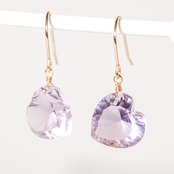 【ピンクアメシスト】ハート ピアス・イヤリング