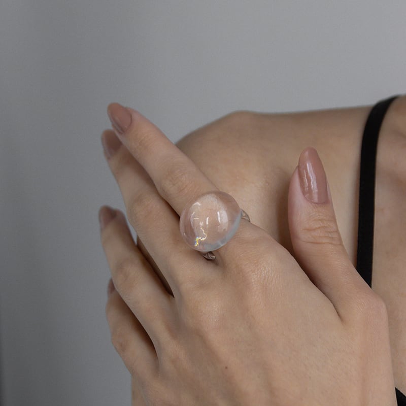 ネコポス便】リング 指輪 アクリル ぷっくりリング ドロップリング