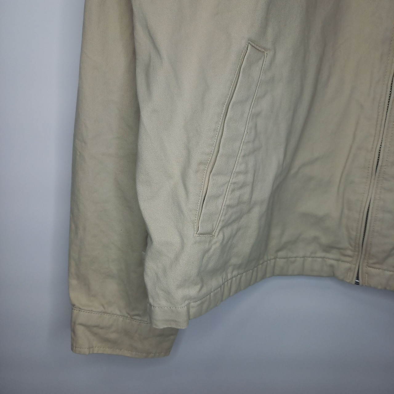 トミーヒルフィガー　コットン　スイングトップ　ブルゾン　刺繍ロゴ　ベージュ　L