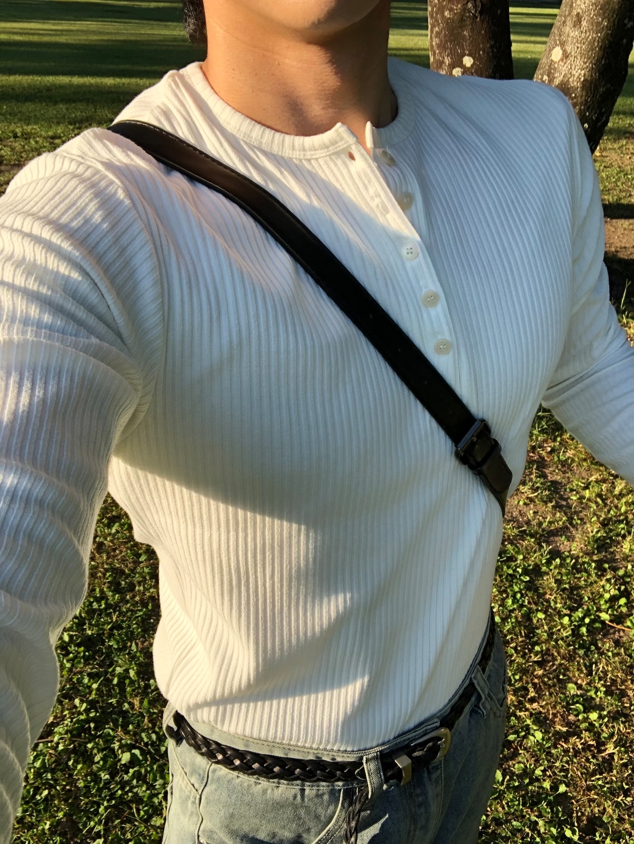 【MuscleFit】Ribbed Raglan Henley Neck Long Tee (5color) - 7