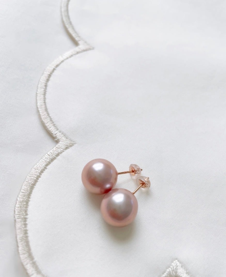 k18 ピンクラベンダーパール ピアス | coccole