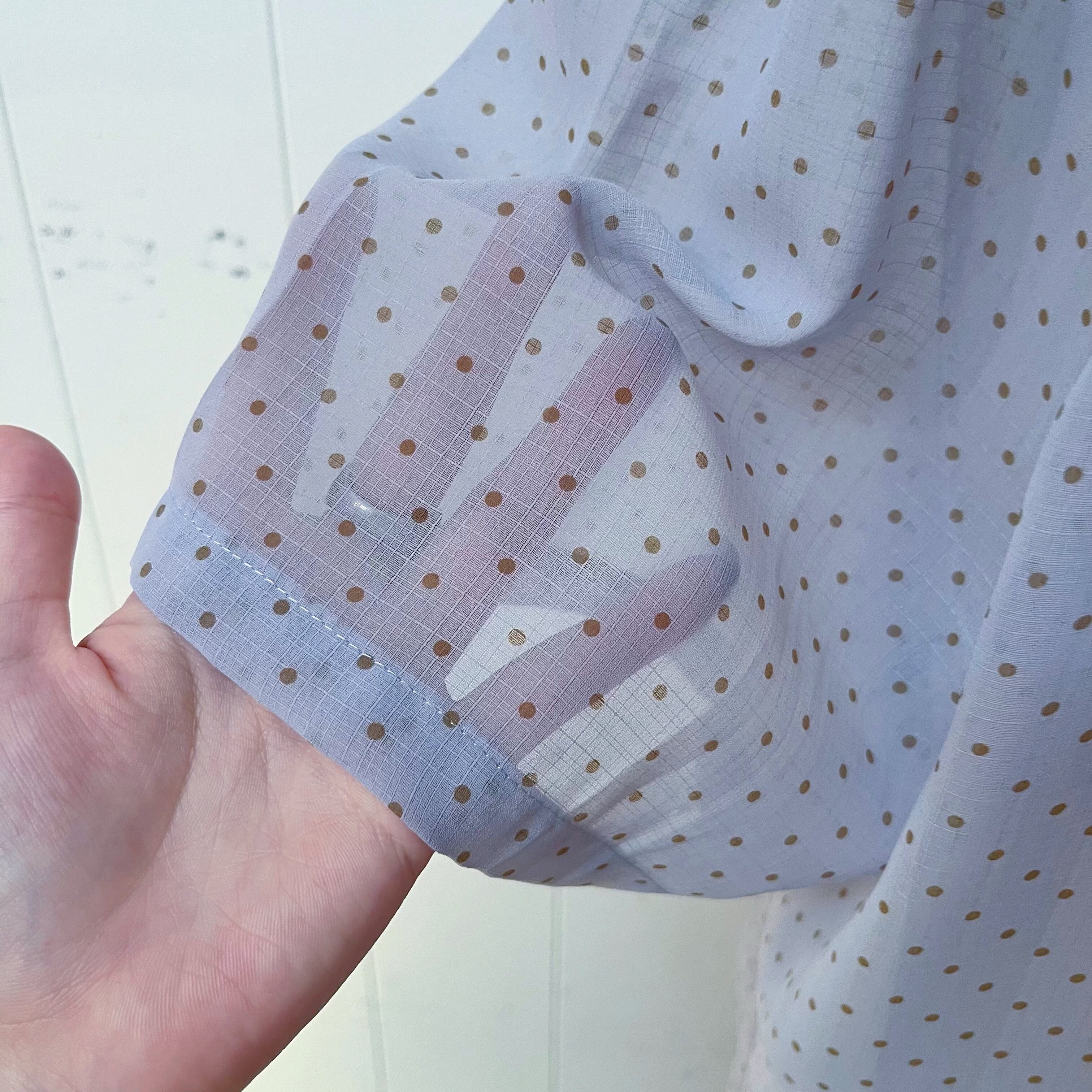 light blue dot sheer blouse
