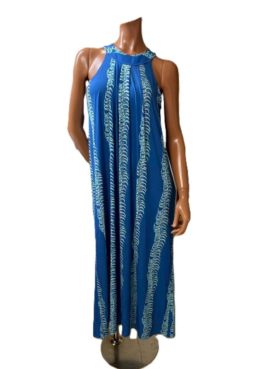 サークルワンピース ジェイド柄 ブルー