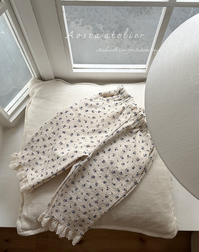 [即納L/XL]≪Aosta≫merry pants beige(ivory flower) 27