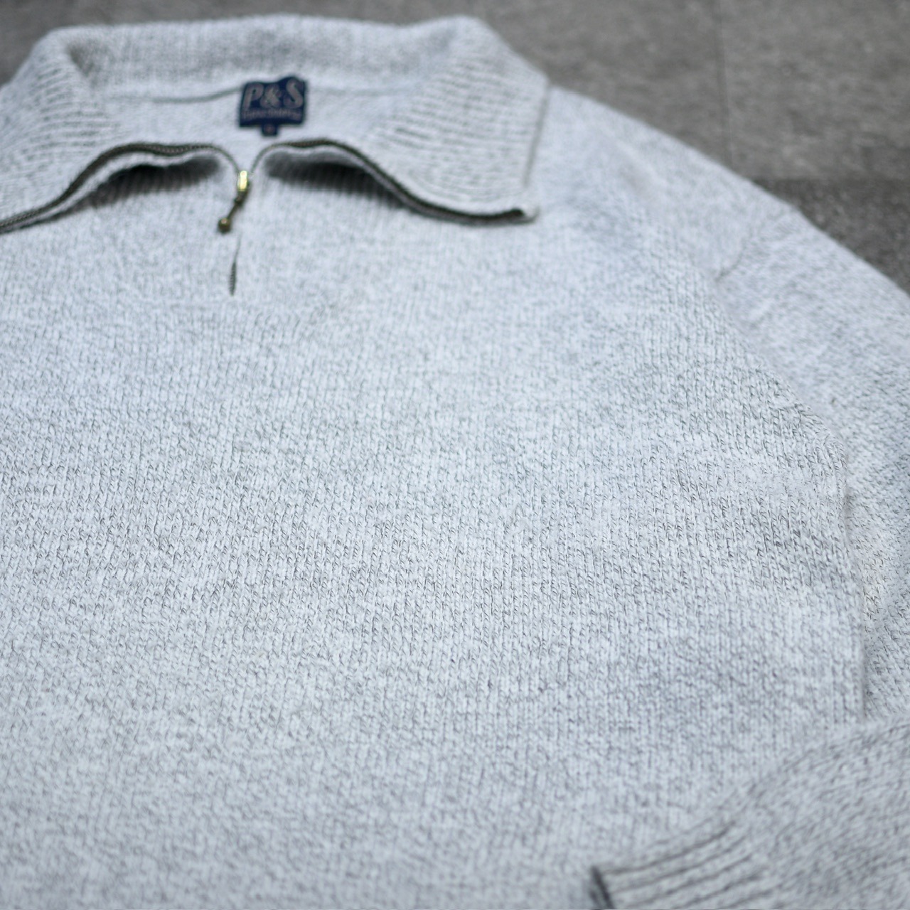 white half zip knit