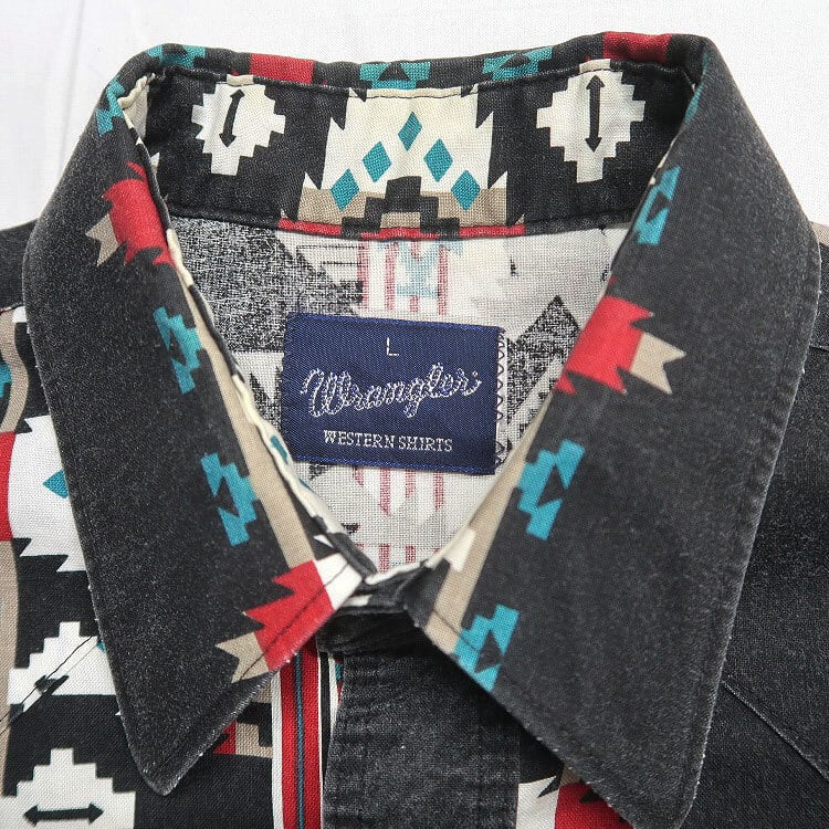 古着 90年代 ラングラー Wrangler ウエスタンシャツ 半袖シャツ 総柄