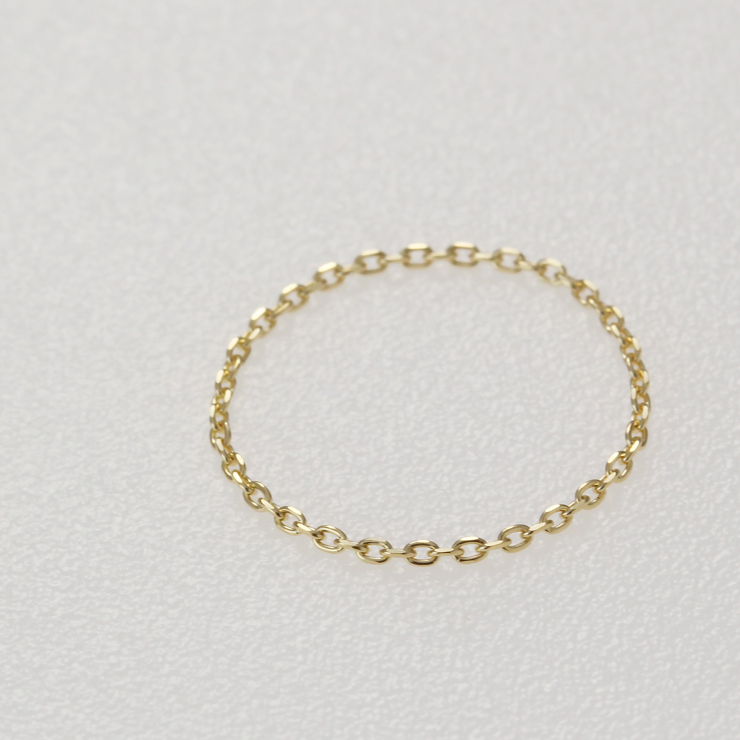 限定再入荷】K18 極細 1mm シャインチェーンリング つけっぱなし No