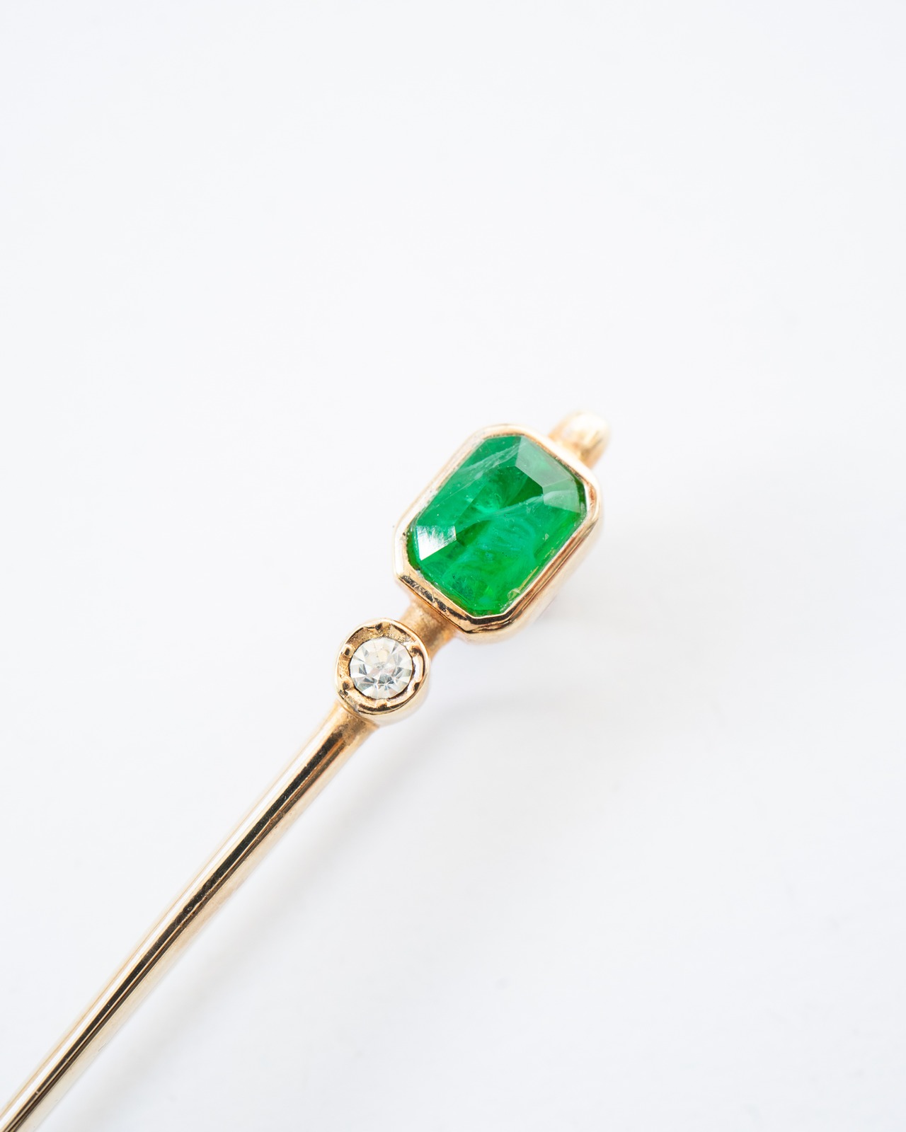 〈No Brand〉Emerald Pin Brooch