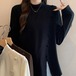 3色／サイドボタンハイネックトップス ・73798