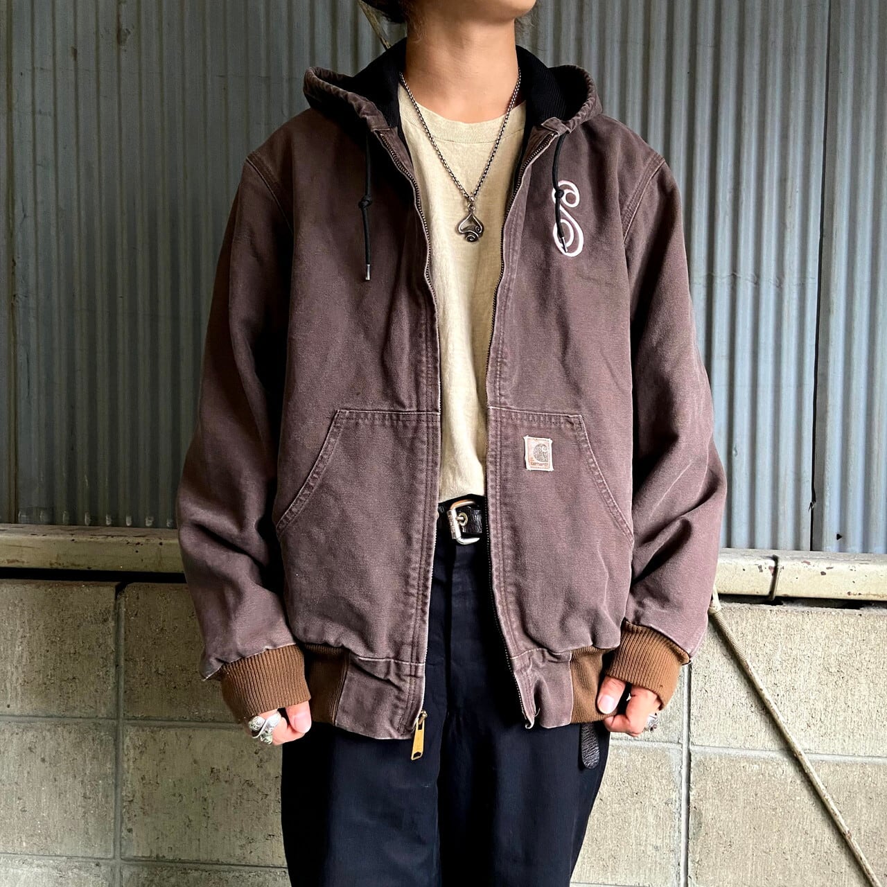 carhartt カーハート アクティブパーカー L 刺繍ロゴ 企業ロゴ 両面